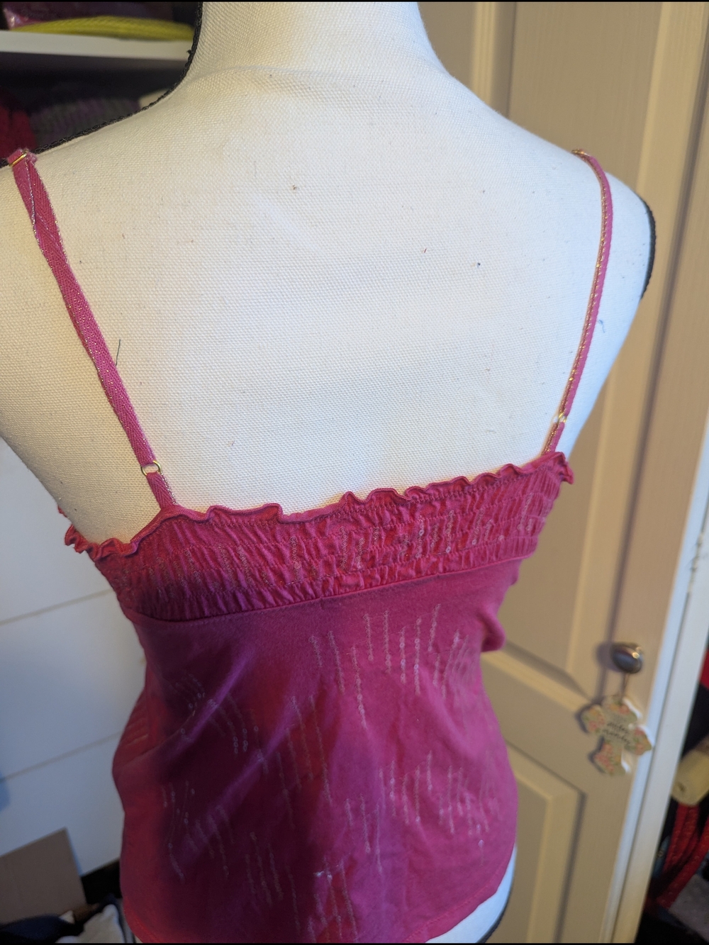 Victoria's Secret Raspberry Pink Smocked Cami - Picture 3 of 5